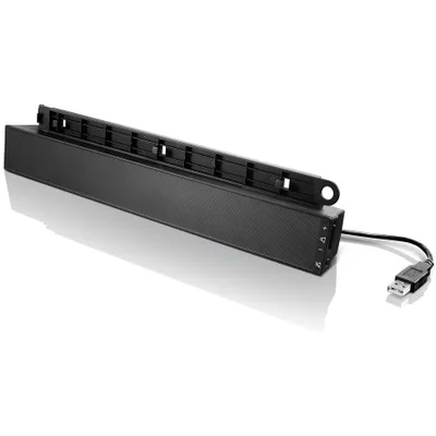Produktbild von Lenovo USB Soundbar, 2.0 Kanäle, 2,5 W, 70 dB, Schwarz, PC, Kabelgebunden
