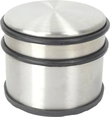 Produktbild von Bodentürstopper Edelstahl 1,1kg Silber mit Anti-Rutsch-Unterseite Ø9cm