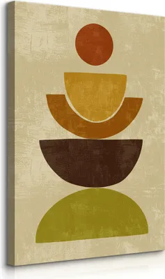 Immagine prodotto di Muralo su tela ABSTRAKTION Motivo geometrico Boho per soggiorno Br. 50cm x Hö. 70cm