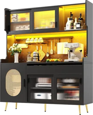 Produktbild von Küchenkasten - Gekachelter - 5 Türen - LED-Beleuchtung - Organizer-Slot