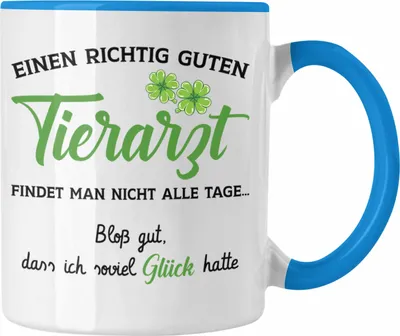 Produktbild von Trendation - Bester Tierarzt Geschenk Tasse Geschenkideen Veterinär Danke Dankeschön Weihnachten (Blau)