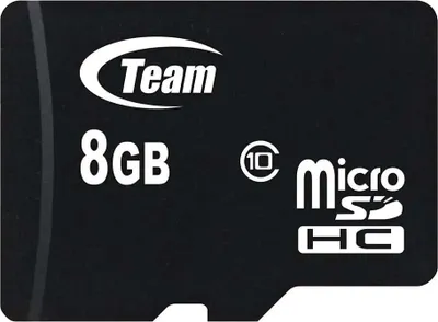 Produktbild von Team Group Micro SDHC Class 10 8GB, 8 GB, MicroSDHC, Klasse 10, 20 MB/s, 16 MB/s, Schwarz
