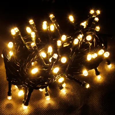 120'er Lichterkette LED's Innen und Außen warmweiß Kabel Dunkelgrün