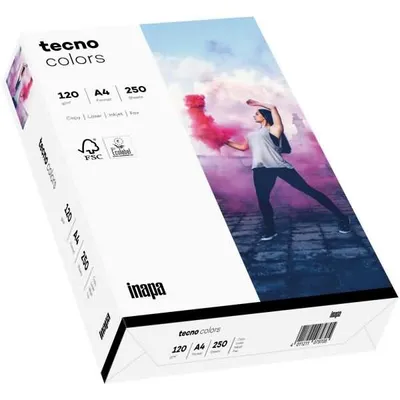 Produktbild von Inapa Tecno colors weiß A4, Papier, (DIN A4 (250 Blatt), 120 g/m²)