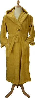 Produktbild von A&R 026.50 | Herren Bademantel mit Kapuze Bathrobe with Hood - Farbe: Mustard - Größe: S/M