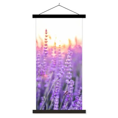 Produktbild von MuchoWow® Textilposter Lavendel - Nahaufnahme - Lila - Blumen 40x80 cm mit schwarzem Rahmen - Wandemalerei