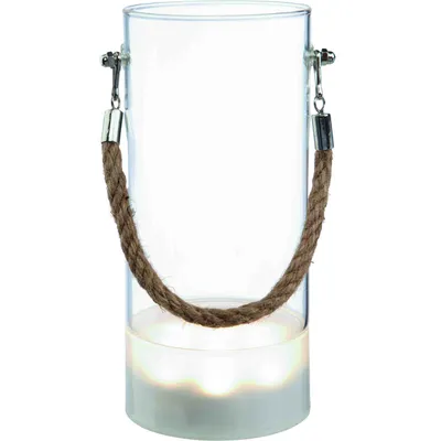 Obrázek produktu pro Průhledná skleněná lucerna s LED světlem k zavěšení V 20 cm