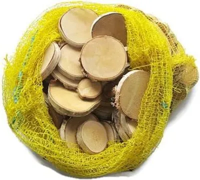 Produktbild von Holzscheibe Birke, Set mit 20 Stück, ungeschliffene Scheiben, ÖKO, 6,5–8,5 / 0,8 cm