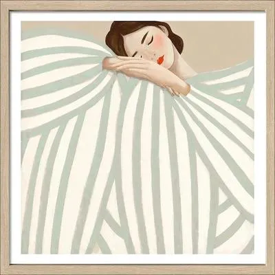 Produktbild von Gerahmtes Bild Striped Woman V 53x53 cm