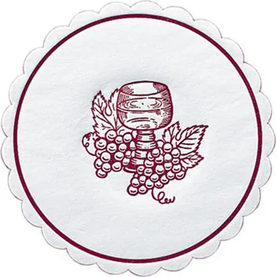 Produktbild von Duni Glasuntersetzer Traube bordeaux 10cm 8lagig 250 Stück