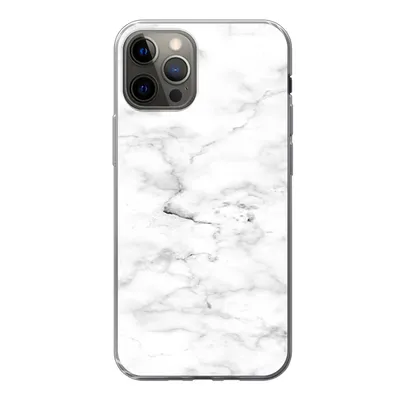 Produktbild von MuchoWow® Handyhülle Schutzhülle Hülle für iPhone 12 Pro Marmor - Weiß - Grau Silikon Softcase Handy Hülle - Abdeckung