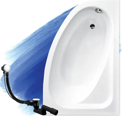 Produktbild von BADLAND Eckbadewanne Badewanne Cornea RECHTS 150x100 mit Ablaufgarnitur und Füßen GRATIS ohne Verkleidung