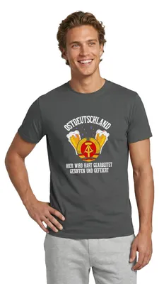 Produktbild von Spreadshirt Ostdeutschland | Bier Spruch Männer T-Shirt, 3XL, Anthrazit