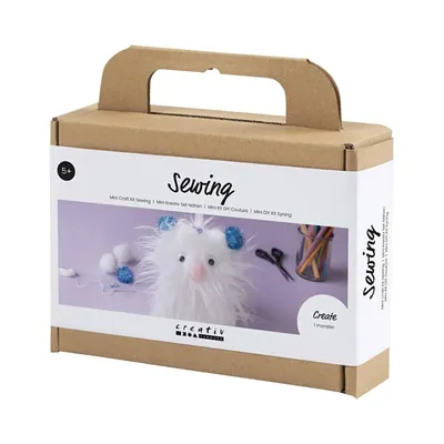 Image de Kit de bricolage pour coudre des animaux en peluche - Pompon Monster, dès 5 ans, matériel et instructions inclus