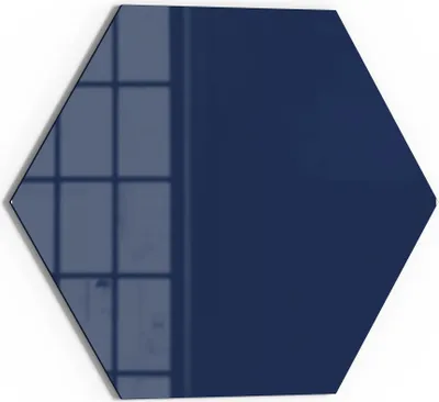 Produktbild von DEQORI Magnettafel Glas 40x35 cm 6-eckig 'Dunkelblau' beschreibbar Whiteboard Pinnwand Küche