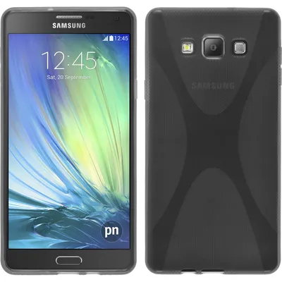 Produktbild von PhoneNatic Case kompatibel mit Samsung Galaxy A7 (A700) - grau Silikon Hülle X-Style + 2 Schutzfolien
