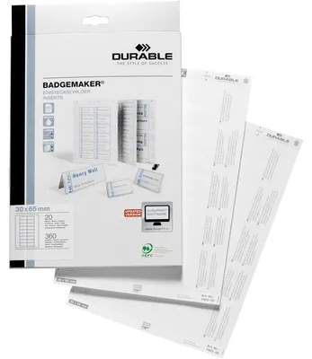 Obrázok produktu pre Vkladacie štítky DURABLE na menovky, 65 x 30 mm