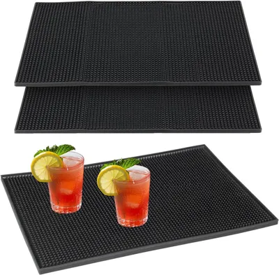 Obrázek produktu pro Podložky pod sklenice, 45 x 30 cm, 3 kusy, silikon, protiskluzové, černé, do kuchyně