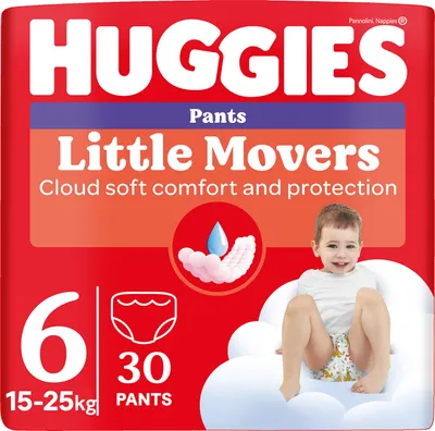 Zdjęcie produktu dla Pieluchomajtki HUGGIES Little Movers rozmiar 6 (15-25kg) 30szt