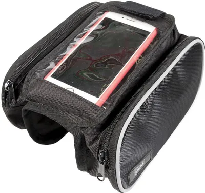 Immagine prodotto di Omgoods - Borsa da bicicletta per smartphone con tasche laterali e sistema di fissaggio regolabile
