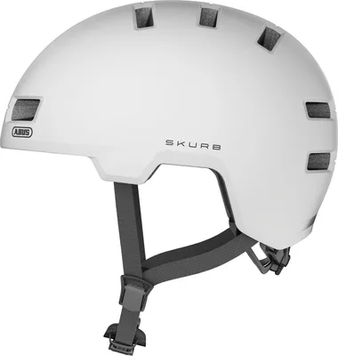 Produktbild von ABUS Stadthelm Skurb - Robuster Fahrradhelm für den Alltag, beim Skaten, BMX-Fahren oder Longboarden - Weiß, Größe L (58-61 cm)