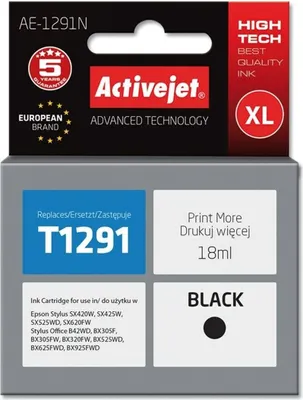 Obrázok produktu pre ActiveJet, Náplň do tlačiarne Epson AE-1291N čierna (náhrada T1291)