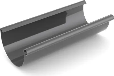 Produktbild von 2m Regenrinne Graphit - Kunststoff Dachrinne mit System 75