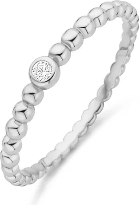 Produktbild von Neu Bling 9NB-0760-58 Silber Ring - Frauen - Perlen - Zirkonia - 2,7 mm Durchmesser - Größe 58 - Rhodium - Silber
