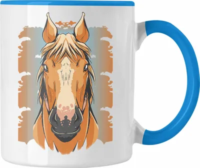 Produktbild von Trendation - Lustige Reiter Sprüche Geschenk Tasse Reiterin Pferde Mädchen Geschenkidee Pferde Grafik (Blau)