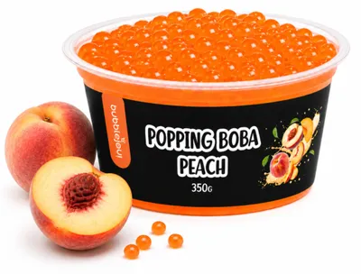 Produktbild von BubbleJoy Popping Boba Pfirsich 350 g Fruchtperlen für Bubble Tea