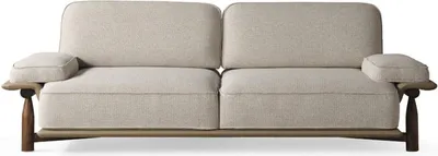 Immagine prodotto di Divano 3 posti Beige Divano Imbottito Divani Divani Soggiorno Design Tessile Tessuto