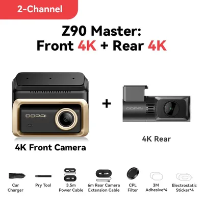 Produktbild von Z90Master - Dashcam - 2-Kanal - 4K-Frontkamera - 4K-Rückkamera - HDR - ADAS - Ohne SD-Karte