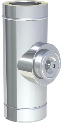Produktbild von Jeremias DW-FU 400 mm Längenelement doppelwandig Edelstahl Abgassystem für Festbrennstoffe bis 600°C N1 Inspektionsöffnung