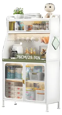 Image de Armoire de cuisine - Buffet de cuisine - Armoire de rangement - Armoire debout - Buffet - Cinq niveaux avec étagères réglables