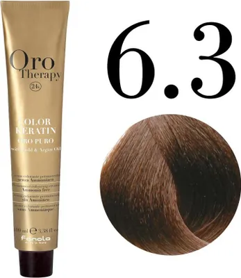 Obrázek produktu pro Fanola Oro Therapy 6.3 Dark Blonde Golden, Kaštanová, Dark Blonde Golden, Ženy, 100 ml, Všechny vlasy, Zachovávající barvu, Dlouhotrvající, Lesklý, Změkčující
