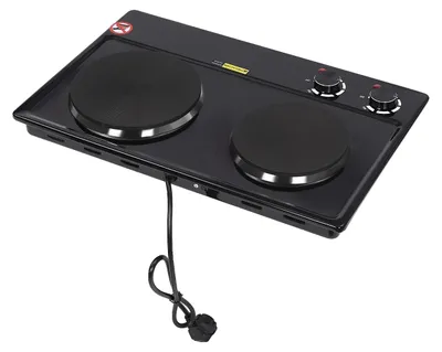 Obrázek produktu pro Elektrický vařič, dva hořáky, nastavitelná teplota, černý