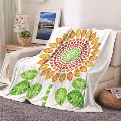 Imagen del producto de Manta de franela grande con estampado floral, ideal para camas y sofás
