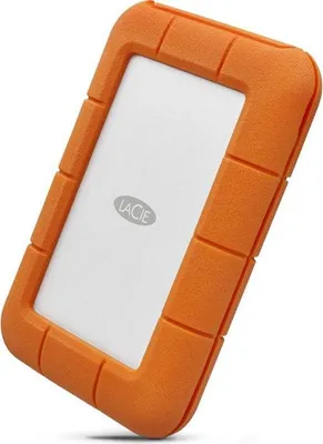 Produktbild von Externe Festplatte LaCie Rugged USB-C, 5 TB, USB 3.2 Gen 1, Grau/Gelb, STFR5000800