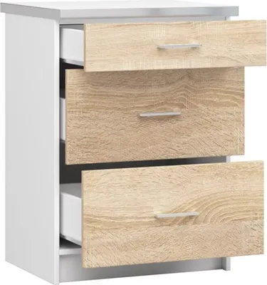 Immagine prodotto di Mobile da cucina BDW, mobile da cucina con piano di lavoro, anta, cassetto, bianco / Sonoma