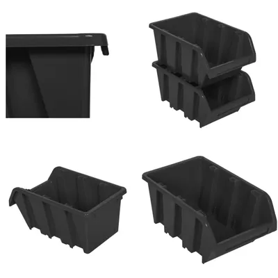 Image de 5 x bacs à bec atelier garage bacs à bec botle bacs à bec gerbables bacs de tri bacs 160x230x120 mm anthracite bacs gerbables plastique bacs de stockage gerbables