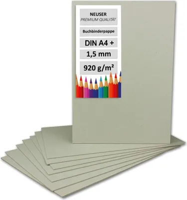 Produktbild von Famanu Buchbinderkarton A3 1800 g/m² - 3 mm dick, grau