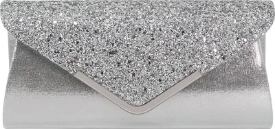 Image de Argent Petit rabat irisé Sac de soirée Femme Fille Sac d'embrayage avec chaîne amovible