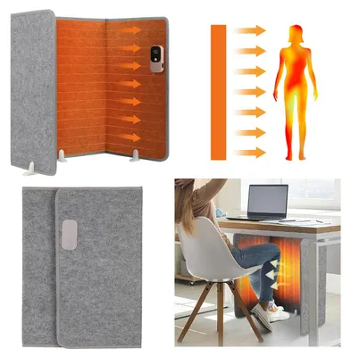 Immagine prodotto di Pannello a infrarossi Ikodm da 205W, riscaldatore da scrivania pieghevole con 3 livelli di riscaldamento, timer e rivestimento, colore grigio