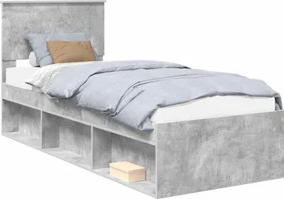 Imagen del producto de Estructura de cama con cabecera Gris concreto 75 x 190 cm