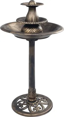 Image de vidaXL Bain d'oiseaux avec fontaine Bronzes 50×91 cm Plastique