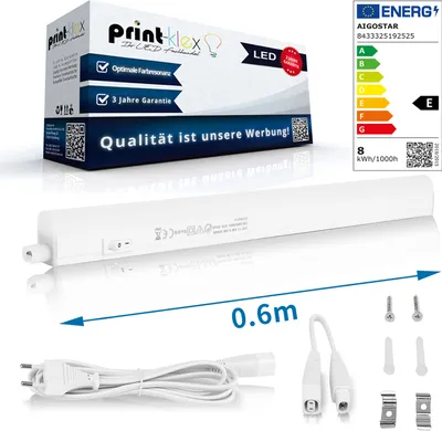 Produktbild von LED Unterbauleuchte 60cm 800 LM Lichtleiste 8W 4000K-Neutralweiß 230V Küchen Schrank Leuchte
