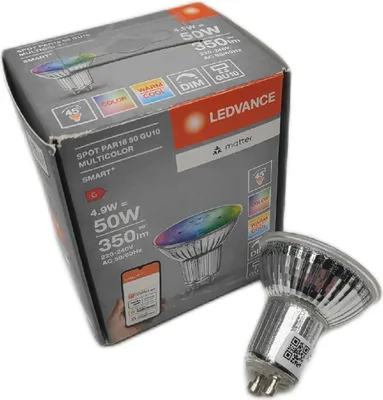 Produktbild von LEDVANCE SMART+ MATTER, 4,9 W, 0,5 W, GU10, 350 lm, 20000 h, Multi, Weiß