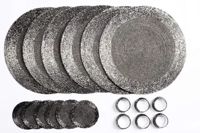 Produktbild von Elzusha – Set mit 18 Untersetzern, bestehend aus Glasperlen und Tischläufern