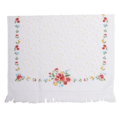 Produktbild von Clayre & Eef Gästehandtuch 40x66 cm Rosa Baumwolle Blumen