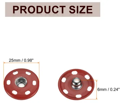 Produktbild von 5 Set N?hbare Druckkn?pfe 25mm Metall Druckknopf Kn?pfe Verschluss Druckknopfverschlš¹sse fš¹r Geldb?rse Handtasche Kleidung N?hen Handwerk, Rot